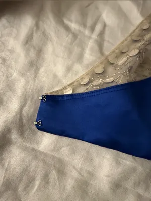 Kids Embellished Royal Blue Jewel Crop Dress Top thumbnail 3