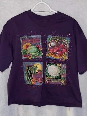 Hanes vintage size large purple seed pack shirt thumbnail 1