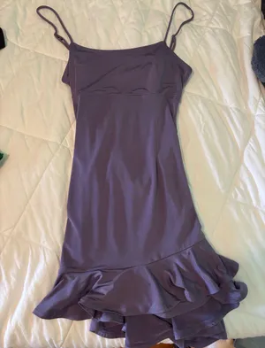 Lucy in the Sky Dark Purple Open Back Mini Dress thumbnail 1