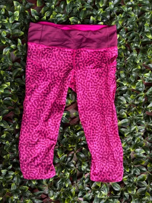 Lululemon Run: Top Speed Crop Ace Spot Jewelled Magenta Size 8 thumbnail 4