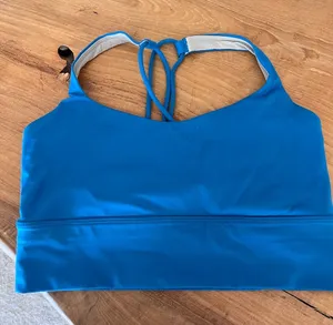 lululemon athletica free to be longline sports bra blue thumbnail 1