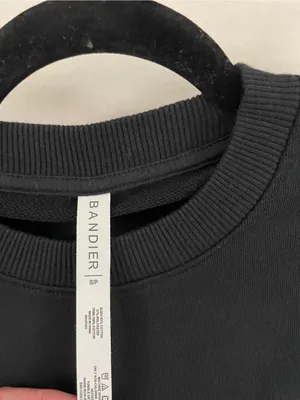 Bandier SET Black Casual Elastic Waist Short & Crewneck sweatshirt size S thumbnail 15