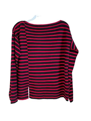 Equipment Calixe Boatneck 100% Wool Sweater Size Small Stripes Nautical Yacht thumbnail 2