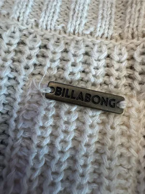 Billabong Oatmeal Chunky Knit Faux Wrap Sweater M thumbnail 4