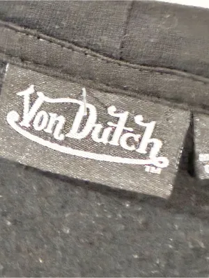 Von Dutch Unisex Size Small Black White Sherpa Letter Pullover Hooded Sweatshirt thumbnail 3