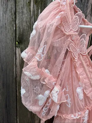 NWT For Love & Lemons Shari Sequined Butterfly Lace Puff Slv. Dress Size Small thumbnail 7