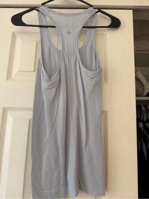 lululemon athletica light blue racerback performance tank thumbnail 2