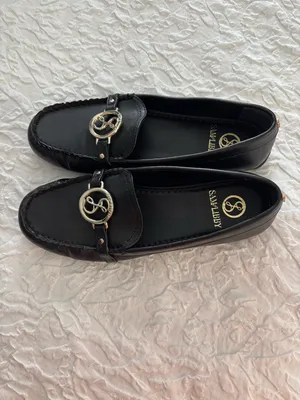 Sam & Libby Black Loafers with Gold Logo Accent thumbnail 3