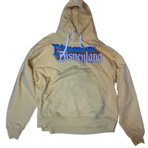 Disneyland‎ resort yellow pullover hoodie sweatshirt Disney retro logo graphic M thumbnail 1