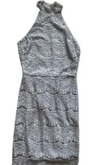 Charlotte Russe Sleeveless Grey Lace Mini Dress Size Small thumbnail 1