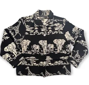 Vintage New Identity Elephant & Giraffe Safari Print Tapestry Jacket thumbnail 13