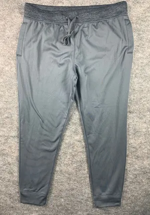 NWOT XL‎ Hanes Sport Womens Pants Jogger Gray Pull On Elastic Waist Drawstring thumbnail 1