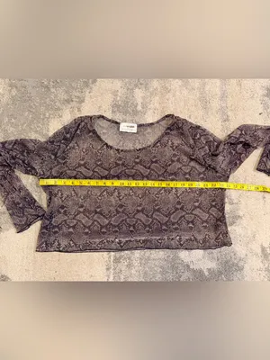 Meraki Sheer Snake-Print Long Sleeve Top thumbnail 6