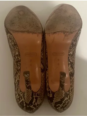 COACH Chelsey Natural Snake-Embossed Leather Round Toe Pumps High Heels Size 9 thumbnail 9