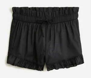 J.Crew Black Cotton‎ Voile Ruffle Beach Shorts XS Elastic Drawstring Summer thumbnail 1