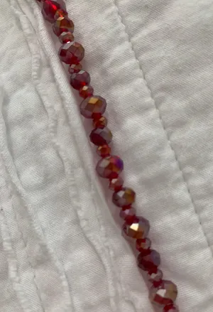 Long Beaded Red Necklace thumbnail 3