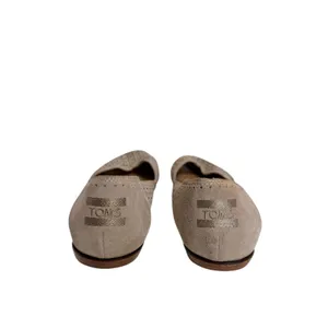 TOMS Jutti‎ Suede Perforated Laser Cut Pointed Toe Flats Taupe 8W thumbnail 6