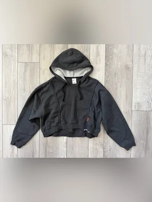 Nike Dri-Fit Ribbed Cotton Fleece Lounge Cropped Training Hoodie size large thumbnail 6