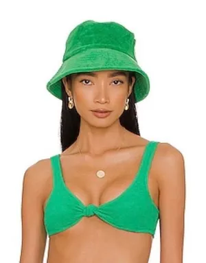Superdown Green Terry Cloth Front Knot Bikini NWT Top Size Large thumbnail 1