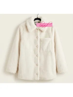 Lovers Friends Natalia Faux Fur Reversible Jacket Ivory Teddy Tan Plaid Coat XS thumbnail 11