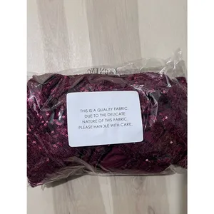 Lulus NWT Women Small Wine Red Glitter Sequin Off the Shoulder Mini Dress Party thumbnail 8