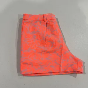 J. Crew Neon‎ Orange Floral Print Mini Shorts Size 4 Style A6066 High Rise thumbnail 6
