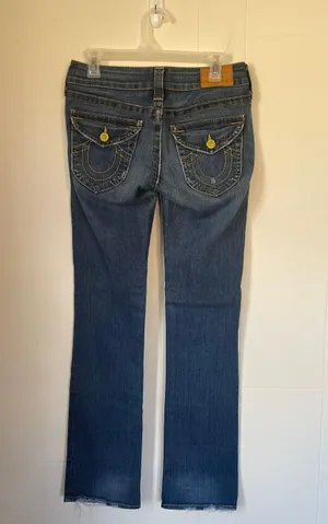 True Religion Billie Straight Leg Jeans Pocket Flap Medium Wash Womens Sz 28 thumbnail 6