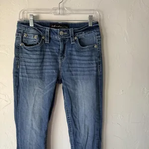 Stella in‎ Dreams Jeans Womens 9 29 Mid Rise Bootcut Sequin Pocket Denim SR116 thumbnail 3