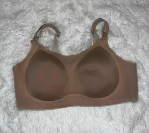 MomCozy XL Plus Nursing Bra Mothers Breastfeeding Nude Wireless Bralette thumbnail 1