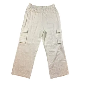 Sincerely Jules Linen Blend Cargo Pants Wide Leg Sage Mist‎ Women's L thumbnail 3