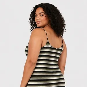 No Boundaries Juniors Bodycon Dress Sz XXL Sea Turtle Green Striped Ribbed Midi thumbnail 8