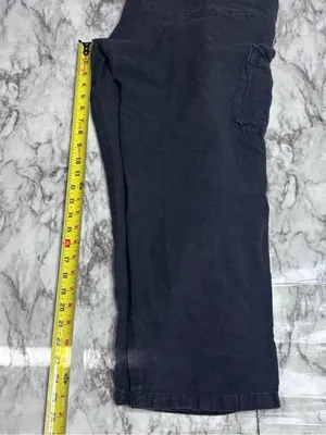 Shop Therapy Greatful Dead Black Wide Leg Cargo Pants Embroidered Badge LARGE thumbnail 9