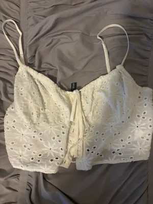 White eyelet Zaful top  thumbnail 1