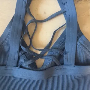 Free People Movement Ribbed Strappy Sports Bra in Dusty Blue thumbnail 5