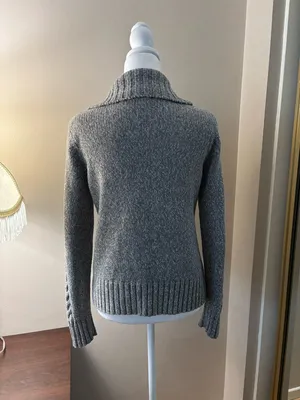 St. John's Bay Cardigan Women’s Size S Gray Cable Knit Sweater thumbnail 9