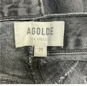 Agolde Criss Cross High Waist Jeans 29 Womens Black Shambles Cotton Frayed thumbnail 5