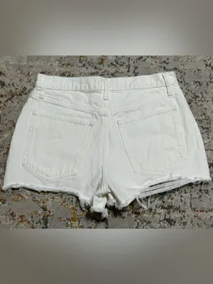 ABERCROMBIE & FITCH Annie high rise shorts white size 6/28 thumbnail 4