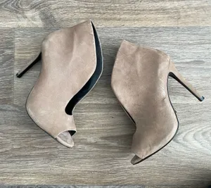 Schultz brown leather booties thumbnail 1