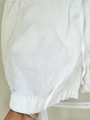 Old Navy White Drawstring Linen Blend 4” Shorts Size Large thumbnail 9