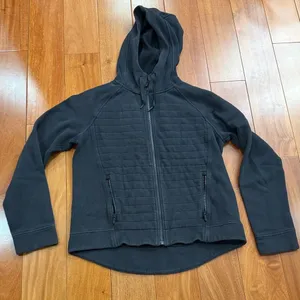 lululemon Fleece Be True Moto‎ Full Zip Heavyweight Cotton Fleece Hooded size 10 thumbnail 1
