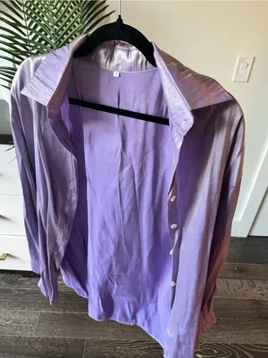 Women’s Lavender Button-Up Shirt - Classic Collar thumbnail 1