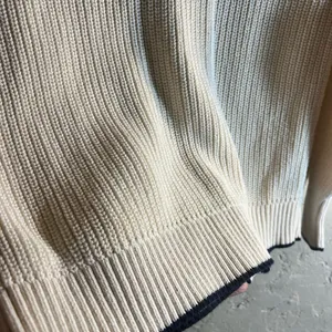 Old Navy Cream and Black Cardigan Sweater with V-Neck and Textured Knit thumbnail 9