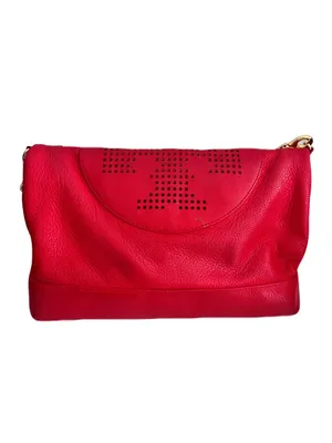 Tory Burch Red Leather ‘Kipp Foldover’ Convertible Messenger Crossbody Clutch thumbnail 6