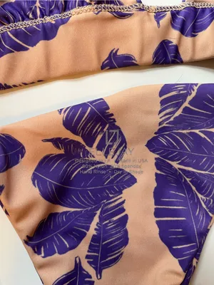 Ellejay Purple Leaf Print Bikini Set - Women Swim Bikini thumbnail 5