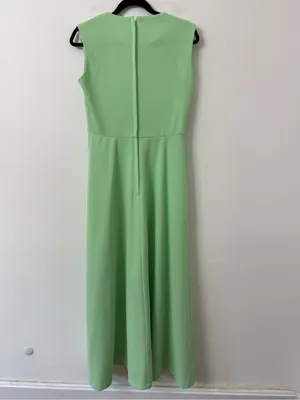 Vintage 1960s Sleeveless Mint Green Maxi Dress with Embroidered Scoop Neck thumbnail 6