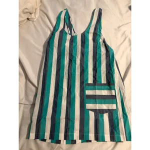 LyreBird Anthropologie Shift Dress Coastal Blue Striped Cotton‎ NWT M thumbnail 4