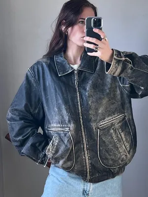 Vintage IZOD soft leather bomber jacket thumbnail 1