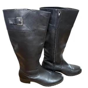 Lauren Ralph Lauren Boots Women 8.5B Sigrid Tall Riding Black Leather Equestrian thumbnail 1