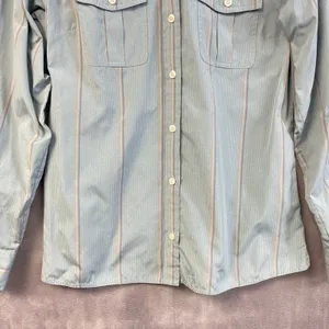 Patagonia Womens La‎ Reina Button Down Shirt Size 8 Striped Hiking Gorp Granola thumbnail 4