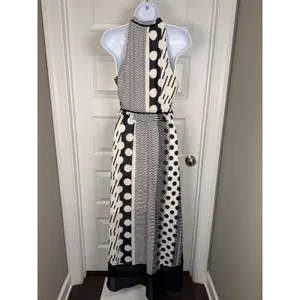 Anthropologie Maeve Halter Maxi Dress‎ Dot Stripe High Low 4 Easter Modern Boho thumbnail 5